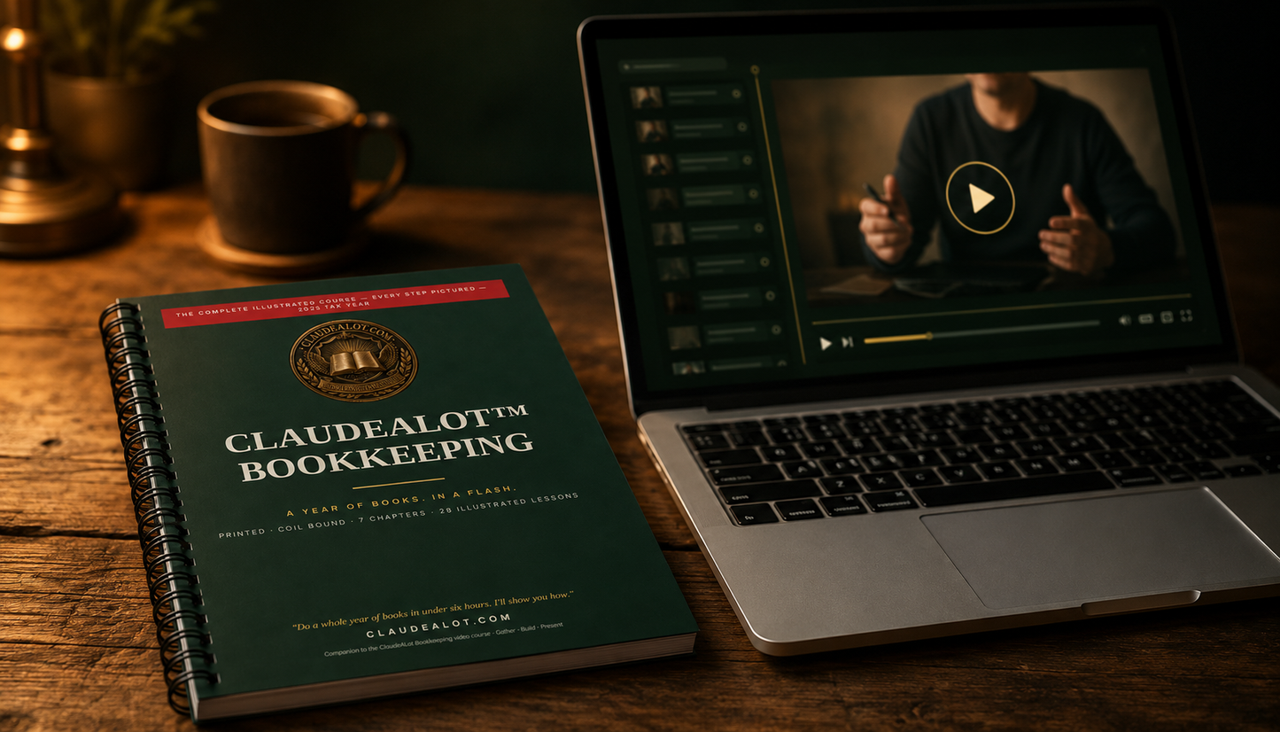 ClaudeALot™ Bookkeeping — Course + Book Bundle (save $30)
